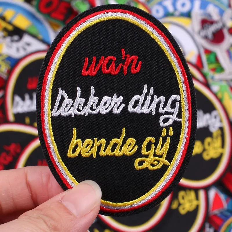 Oeteldonk Embleem Kikker Patch Badges Carnaval Voor Netherland Ijzer Op Borduurwerk Patches Voor Kleding Hart Brief Patch Stickers