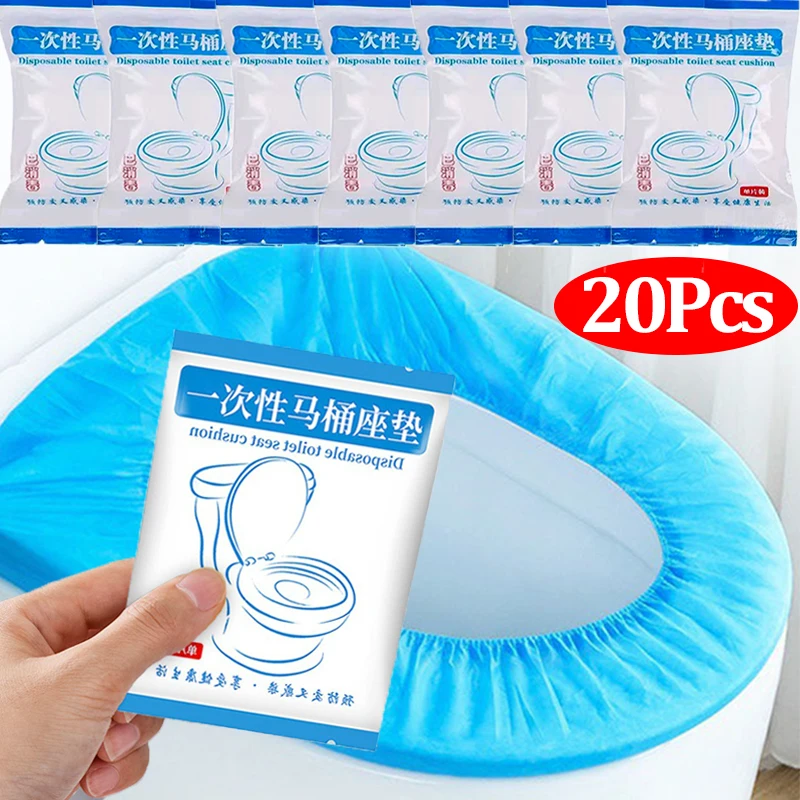 2/20Pcs Disposable Toilet Seat Cover Non-woven Fabric Toilet Mat Waterproof Pads for Portable Travel Hotel Bathroom Accessories