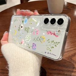 Floral Clear Silicone Phone Case Cover for Samsung Galaxy S24 Ultra (A093)