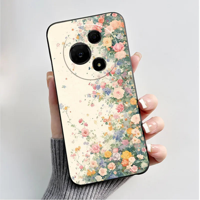 Luxury Fashion Butterfly Flowers Black Soft Silicone Shockproof Phone Case Cover