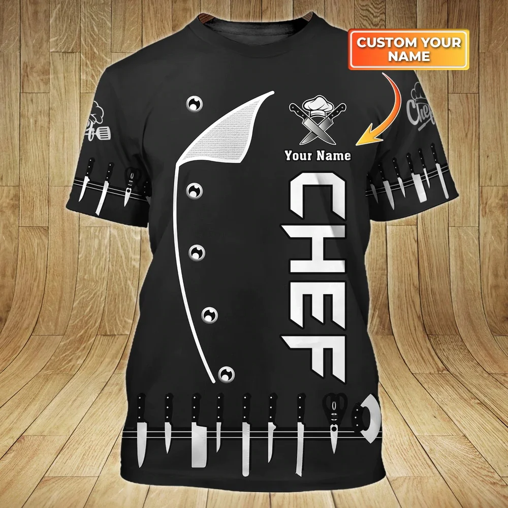 Chef leben hemd Sommer Herren t shirt Personalisierte Name Kulinarische künstler 3D gedruckt Unisex T-shirt Geschenk Für Chef Casual T-shirt DW61