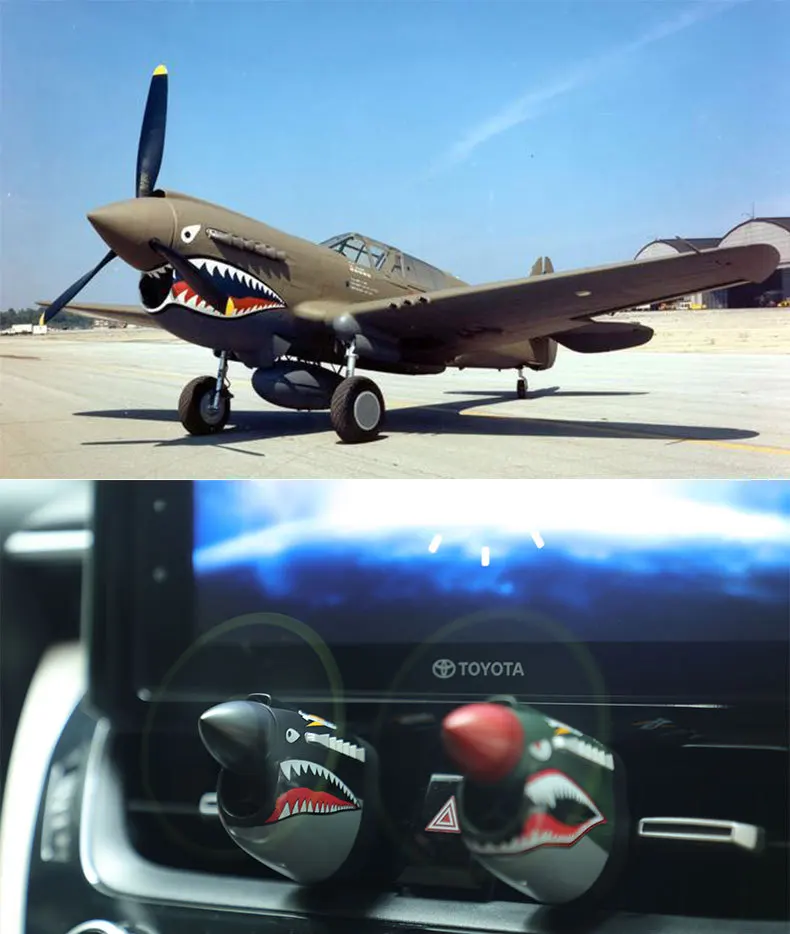 P-40 Airplane Car Air Freshener Creative Propeller Vent Diffuser_voghion.com