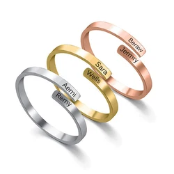 Personalized Engraved Stainless Steel Couple Rings Customized Name Engagement Rings for Women Lover Engagement Gift Jewelry