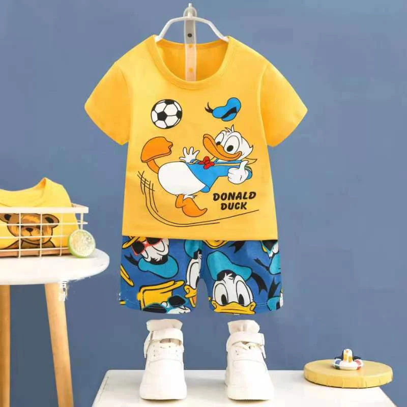 Boys clothes set 2pcs Summer Cartoon gril Short-Sleeved kids Suit Children's Clothing Outfit Set for boys 0-4 year - 2