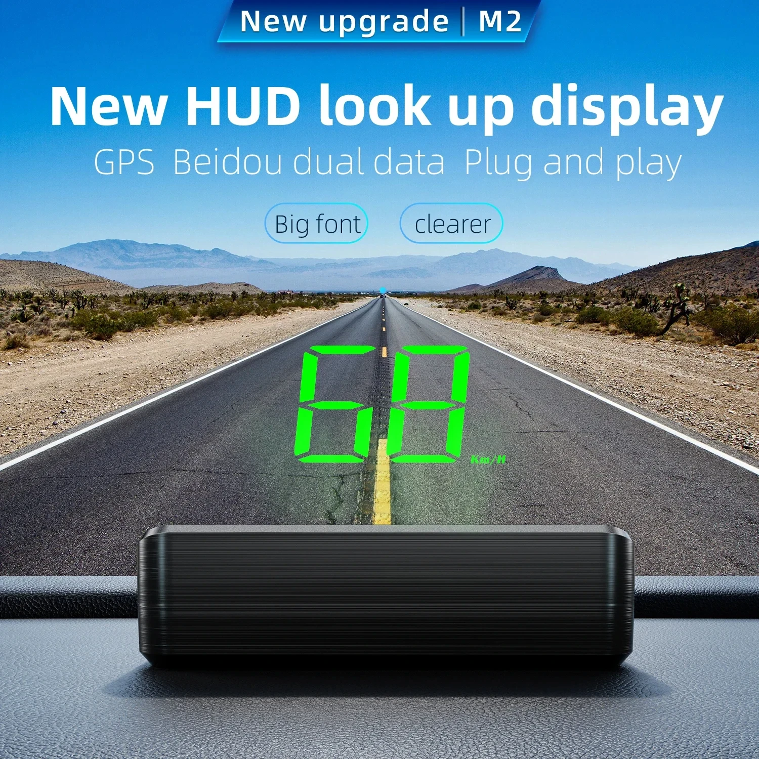 자동차 속도계 HUD GPS 헤드 업 디스플레이 디지털 속도계 차량용 앞유리 프로젝터 트럭 자동차 전자 액세서리