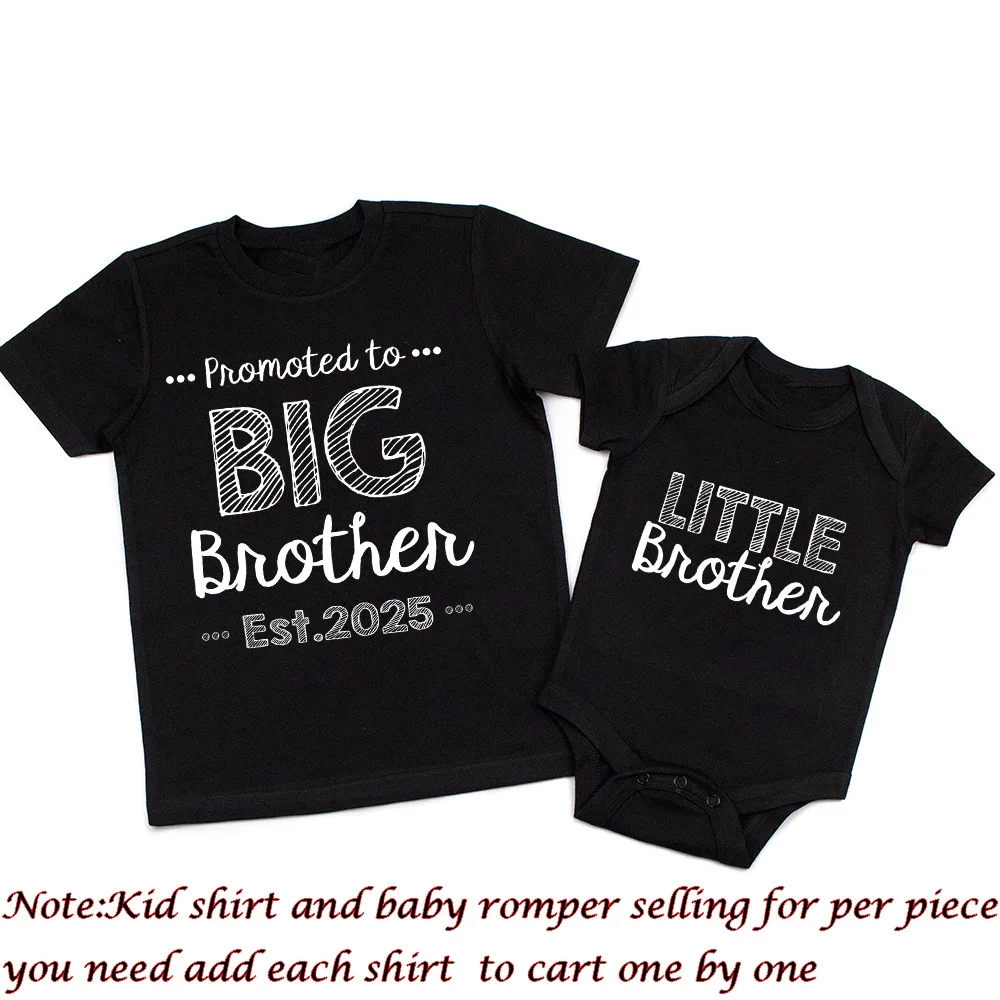 Promoted To Big Brother Est. 2025 Matching Brother Shirts Baby Announcement New Big Bro Gift Matching Sibling Shirts Clothes 2