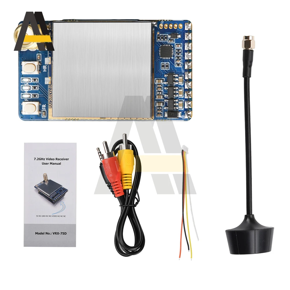 Récepteur FPV 7.2 GHz 64CH VRX-75D pour Lunettes FPV