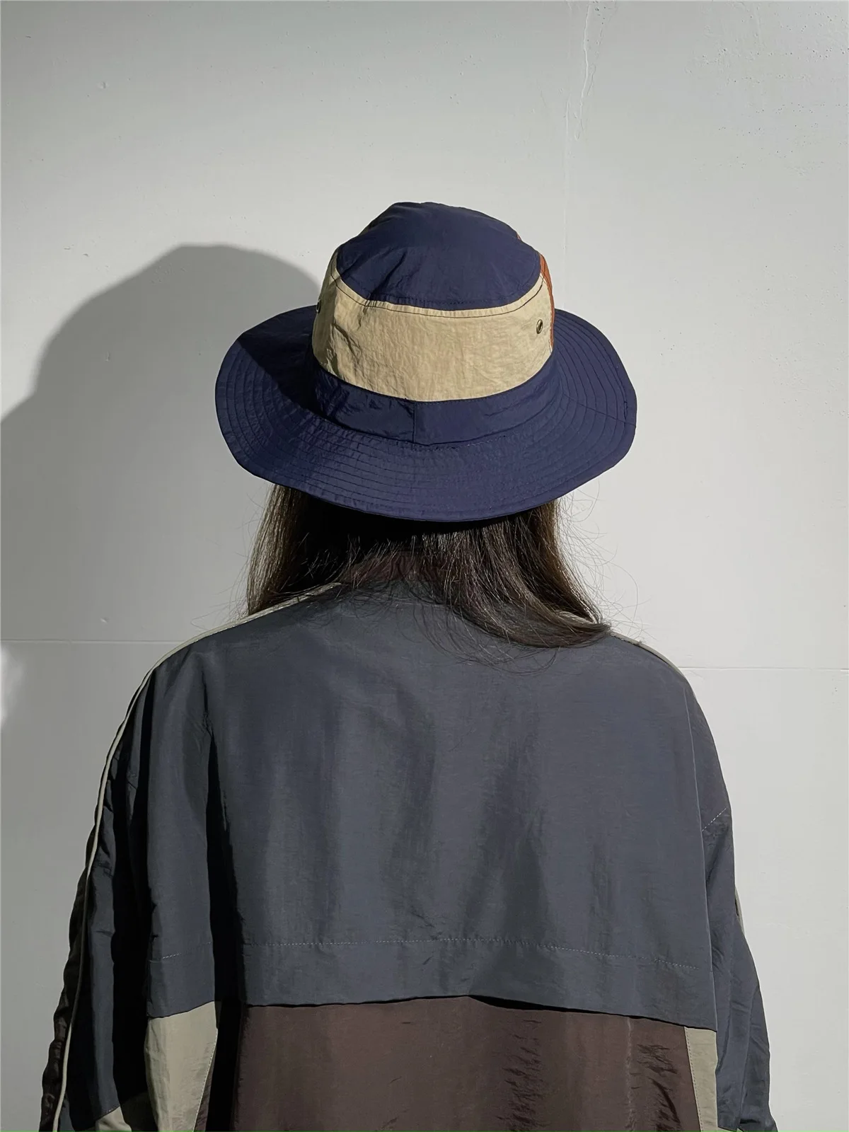 Women Men Japanese Camping Color Block Fisherman Hat Summer Outdoor Windproof Cap Bucket Hats_voghion.com