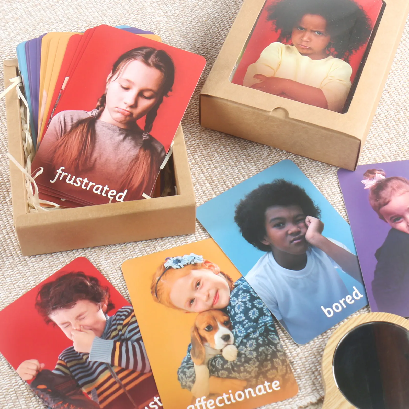 Tanio Montessori Expression Emotion Cards zabawki sensoryczne uczucia fiszki materiały