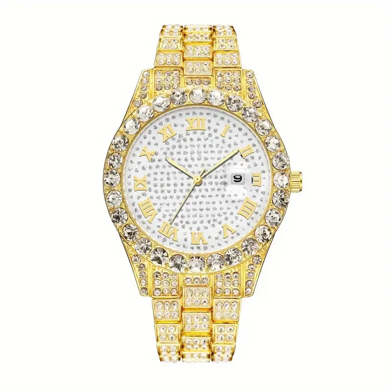 قطعتان/مجموعة من ساعات الهيب هوب الفاخرة للرجال، م...