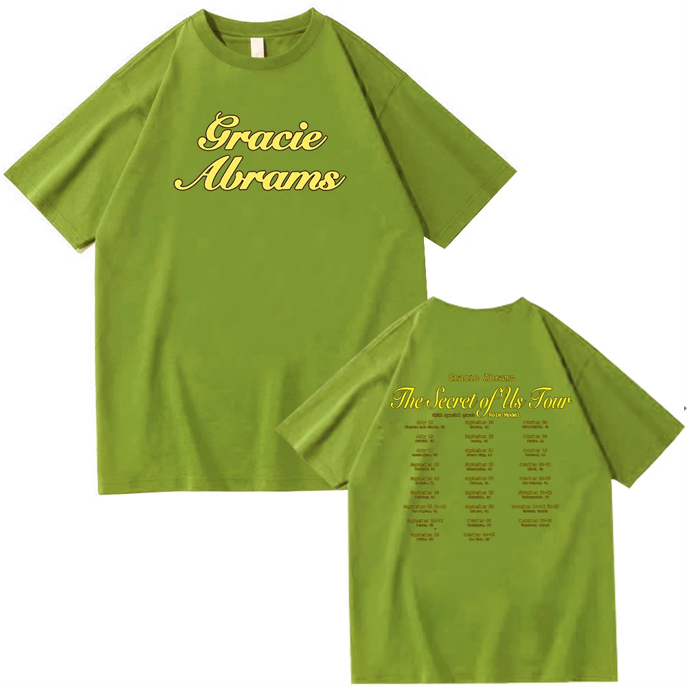 Gracie Abrams The Secret of Us Tour 2024 T-shirt O-Neck Short Sleeve Shirts Fans Gift 2