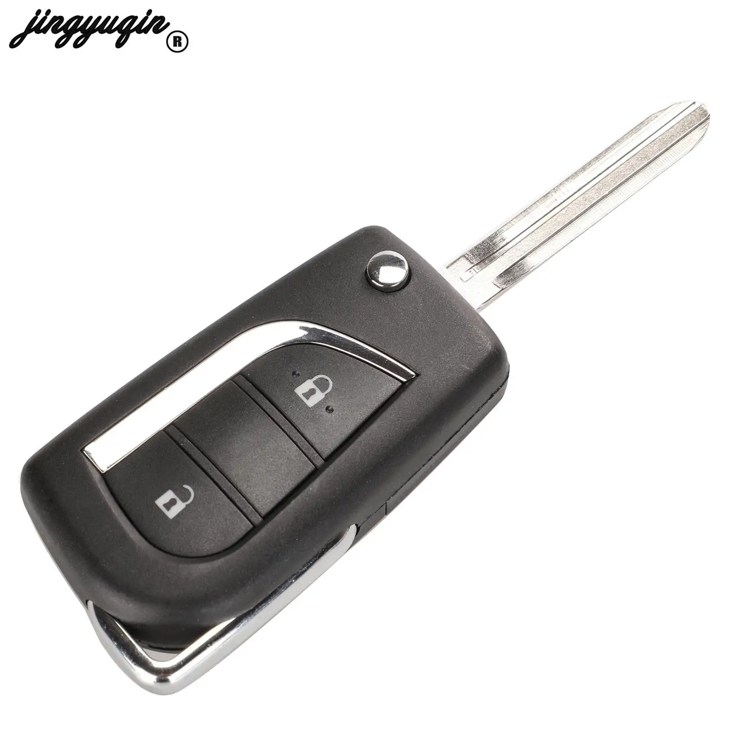 Premium Flip Remote Car Key Shell Case with 2/3 Buttons - Replacement Key Blade Included