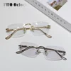 Luxury Photochromic Sunglasses Women Prescription Glasses Graduated Lenses Minus Anti Blue Computer Glasses Transparent Rimless 2