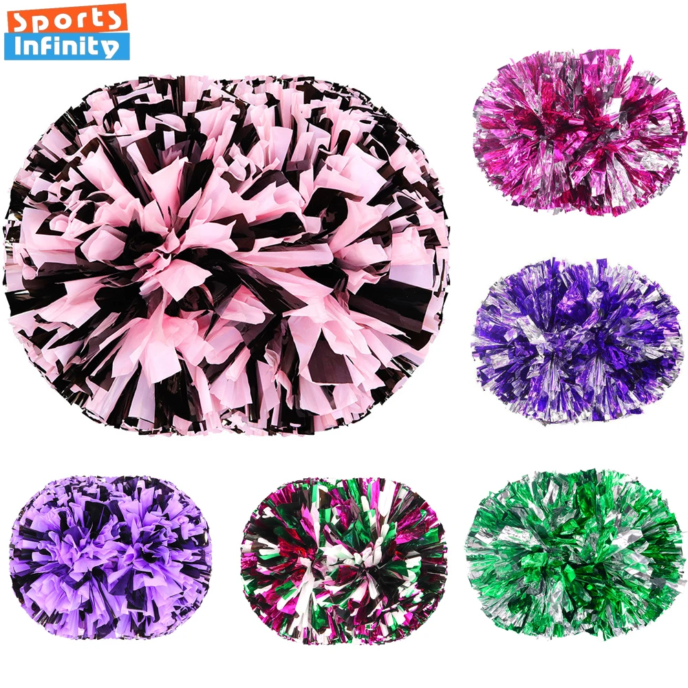 Красочная ручка, Большие шарики, серебряные, красные, желтые, синие, помпоны для танцев рук, аксессуары для женщин, девочек, детей Красочная ручка, Большие шарики, серебряные, красные, желтые, синие, помпоны для танцев рук, аксессуары для женщин, девочек, детей