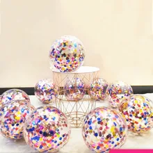 10Pcs Confetti Balloons Birthday Balloons Latex Transparent Ballon Baby Shower Happy Birthday Party Wedding Decoration Globos