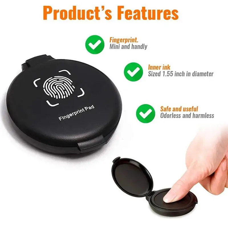 Fingerprint Ink Pad Thumbprint Ink Pad for Notary Supplies Identification Security ID Fingerprint Cards Kit