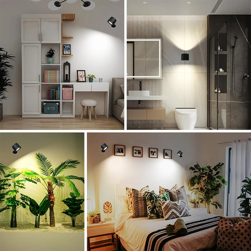 Led Wall Lamp Double Head Touch Control Remote 360 Rotatable USB Recharge Wireless Portable Night Reading Lamp