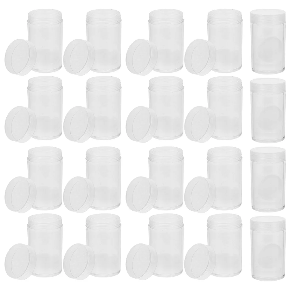 

20pcs Clear Coin Holder Case Transparent Coin Protectors Coin Containers Boxes