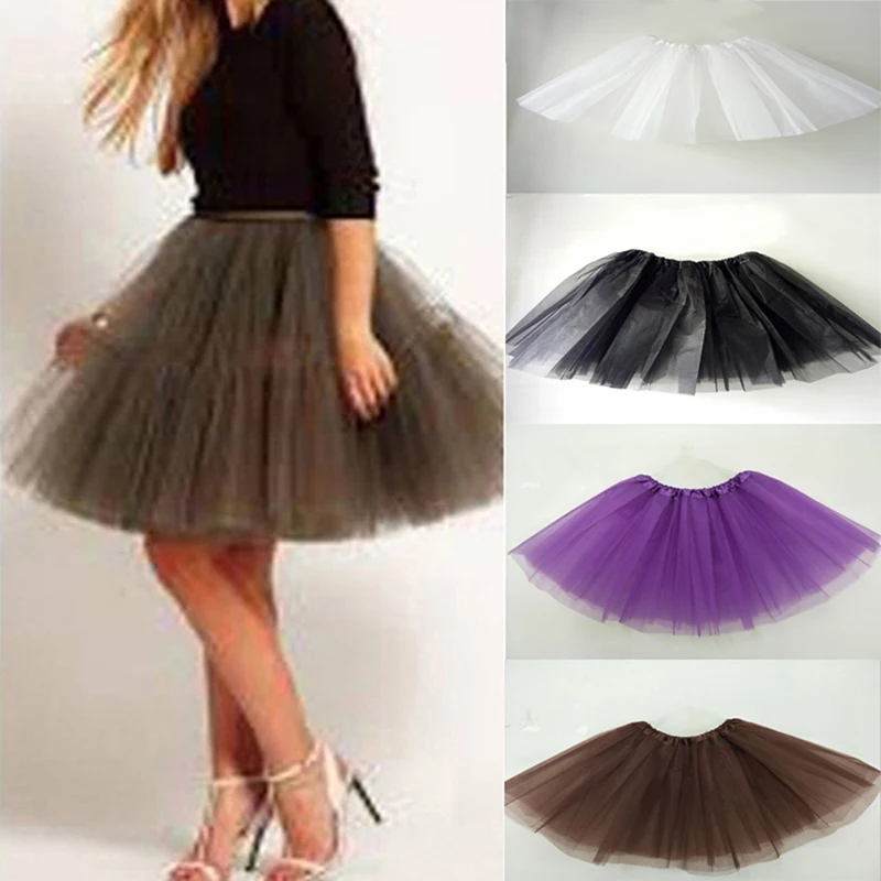S79734d7b2c5b428d8e6ee34058981cc4e Women Vintage Tulle Skirt Short Tutu Mini Skirts Adult Fancy Ballet Dancewear Party Costume Ball Gown Mini skirt Summer Hot Mallzona