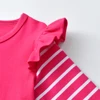 DXTON Toddlers Girls T-shirts Striped Ruffled Long Sleeve Kids Cartoon Tops Squirrel Print Casual Winter Girls Cotton Clothing 3