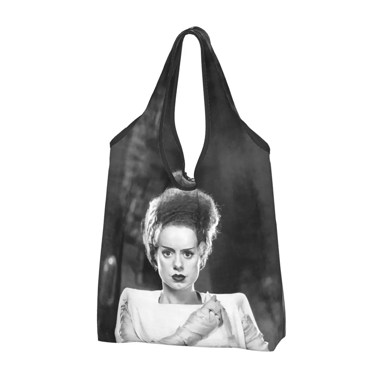 

Модная Сумка-тоут для покупок Bride Of Frankenstein, Портативная сумка через плечо с ужасной пленкой для продуктов