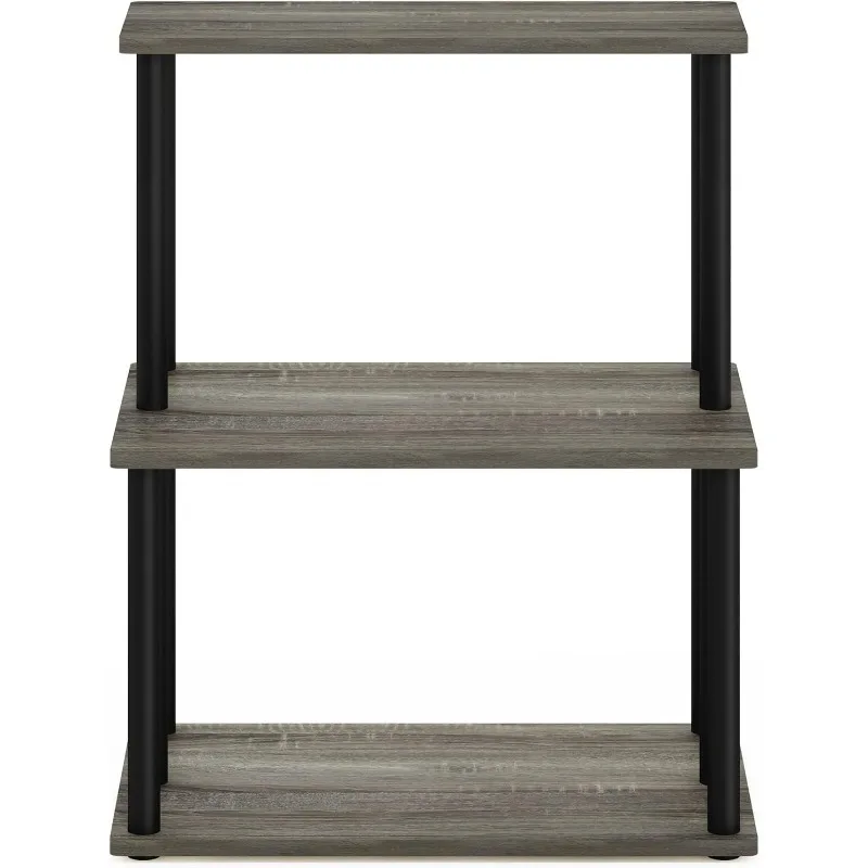 Turn-N-Tube 3-Tier Toolless Kitchen Storage Shelf, French Oak Grey/Black 4