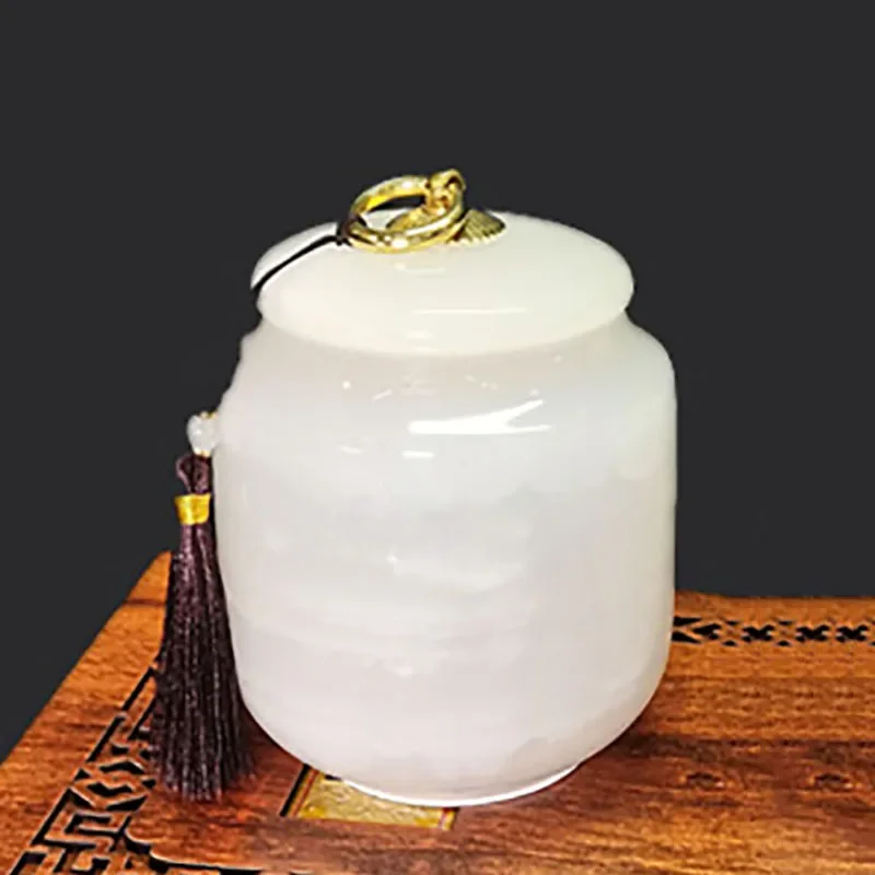 Natural Stone Jade Pet Ash Urns Coffin Small Animals Funeral Cremation Ashes Containers Dead Dog Prepares Memorial