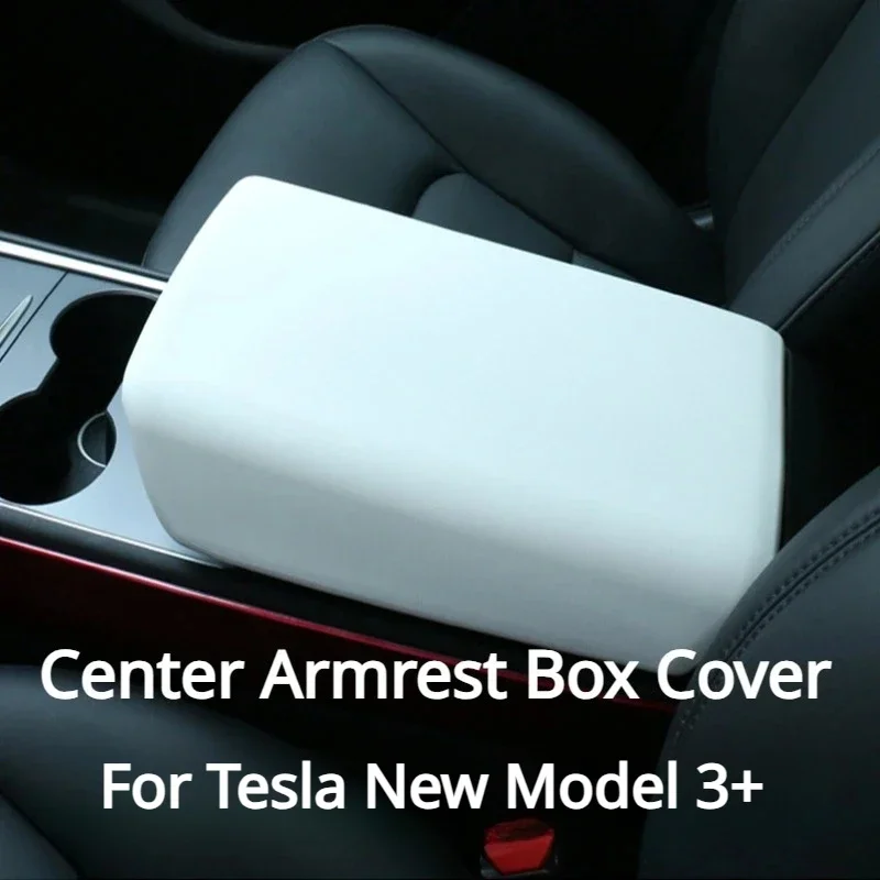 

For Tesla New Model 3+ Armrest Box Cover TPE Soft Case Central Console Protective Cover for Model3 Highland 2024 Car Accessories