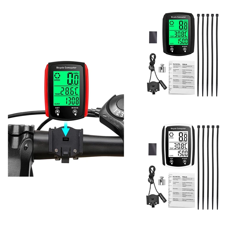Bike Computer,Waterproof Wired Bicycle Speedometer Odometer Cycle Computer LCD Display,Electric Bike Control Panel