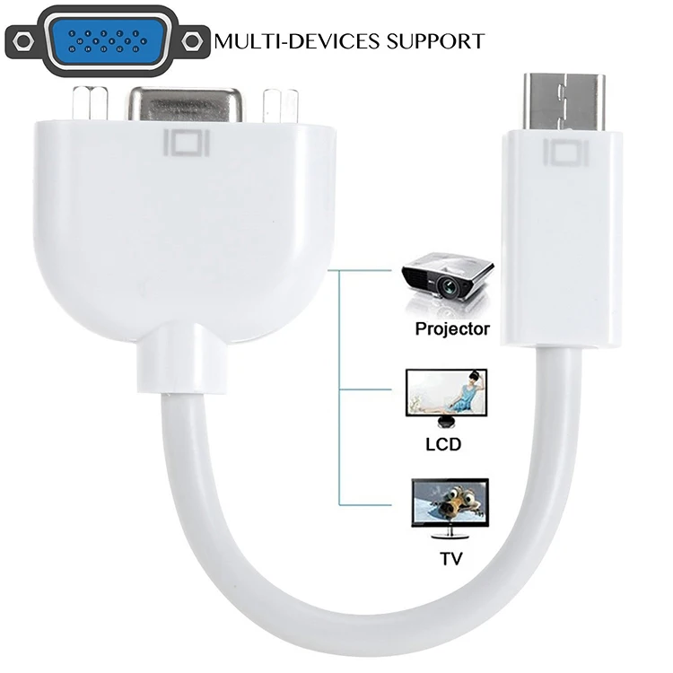 Фото Преобразователь видеокабеля Mini DVI-VGA кабель передачи данных подключается к проектору №3
