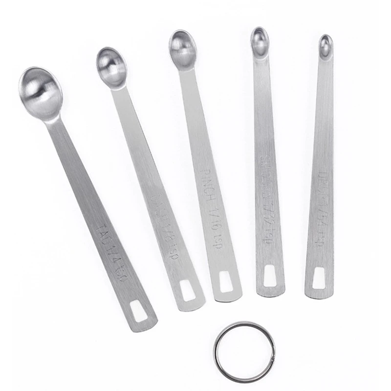Small Measuring Spoons 5pcs/Set Seasoning Dry And Liquid Ingredients Kitchen Stainless Steel Mearure Tools kitchen measuring spoons measuring spoon set measuring cup and spoon set