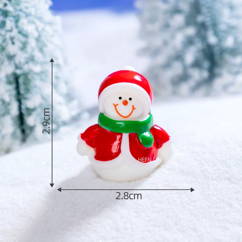 2025 Miniatures Christmas Tree Ornaments Reindeer Figurine Elk Santa Claus Moose Decoration Home New Year Xmas Gift Box Decor