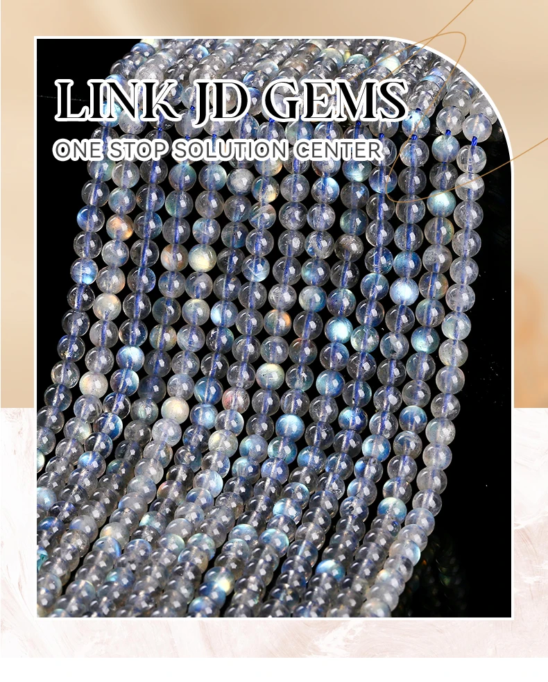 7A Naturstein Grauer Mondstein Perlen Lose Spacer Labradorit Edelstein Perle für Schmuckherstellung DIY Halskette Armband Zubehör – Detail 2