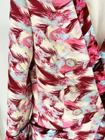 HIGH STREET Newest 2026 Designer Runway Suit Set Women's 3/4 Sleeve Feather Printed Blazer Flare Pants Set 2pcs - Image 6
