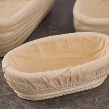 3pcs/set Rattan Bread Proofing Basket Handwoven Home Kitchen Bread Baking Storage Basket for Baking and Food Organization