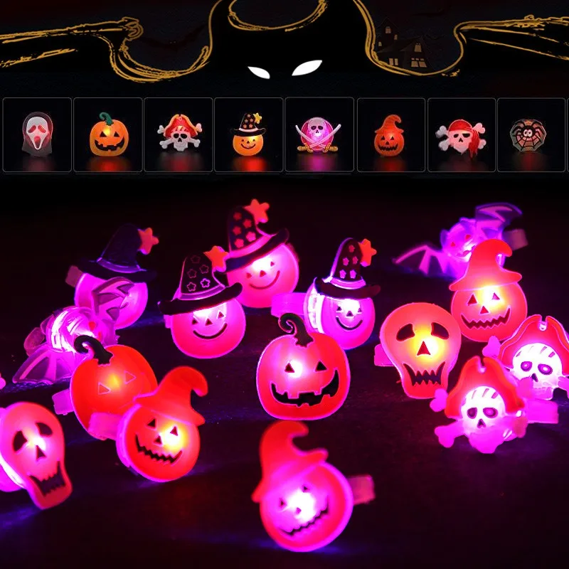 LED Leuchtringe Halloween - 20 Stück Mit Grusel-Motiven