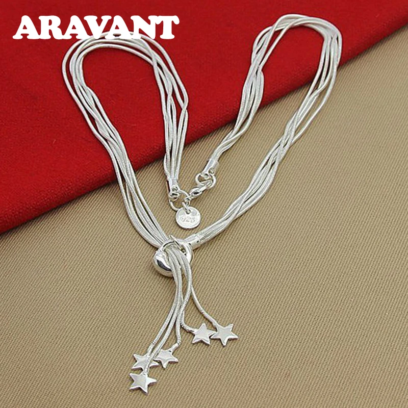 Aravant 여성용 스타 목걸이 체인 팔찌 세트, 웨딩 패션 주얼리,