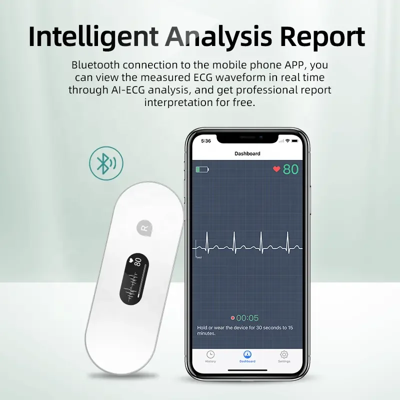 ER2 Portable ECG Monitor OLED Multiple Measurement Methods For Fast Measurement of Heart Rate Monitoring Unlimited Data Storage