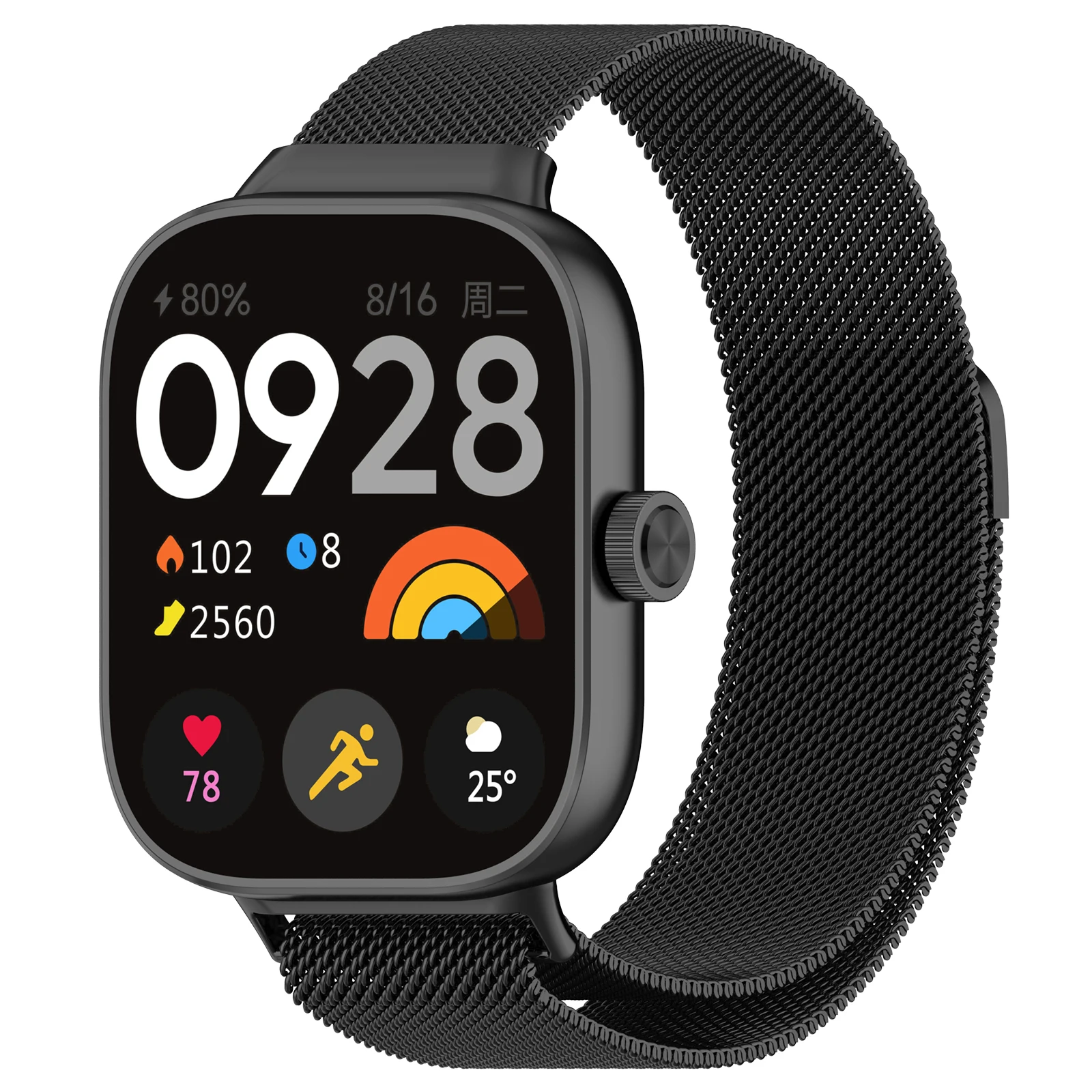 Elegant Milanese Loop Metal Strap for Smartwatch - Premium Replacement Wristband Accessories