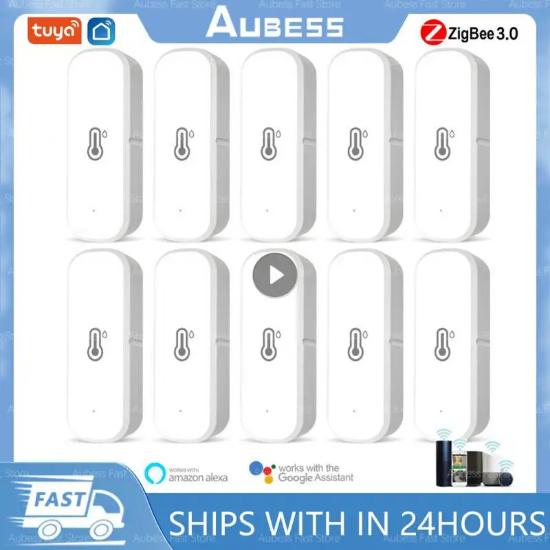 

AUBESS TUYA Zigbee Smart Temperature And Humidity Sensor Battery Powered Smart Life App Remote Control For Alexa Google Home