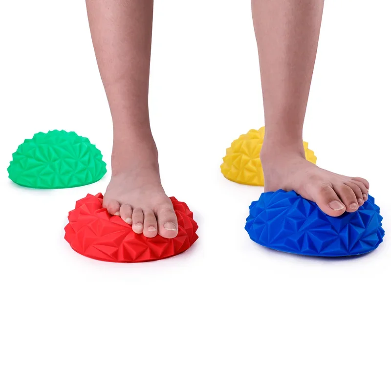 Yoga ball 16cm Yoga ball PVC inflatable massage point half fit ball balance trainer stabilizer GYM Pilates fitness pineapple massage