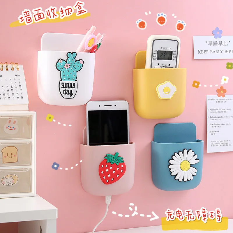 Wall-Mounted Storage Box Stationery organizer Stand For pens Phone Holder TV Remote Control Storage Box Home&Office accessories