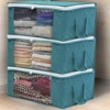 Large Capacity Storage Folding Box Zipper Cover Transparent Organizer Bedroom Shelf Wardrobe Clothes Toy Cabinet Container Box 1