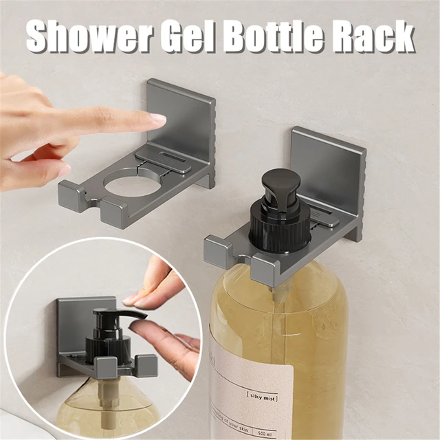 Adjustable Shampoo Bottle Metal Holder Universal Shower Gel Bottle Rack  Hand Soap Dispenser Hook Wall Mounted Free Punching