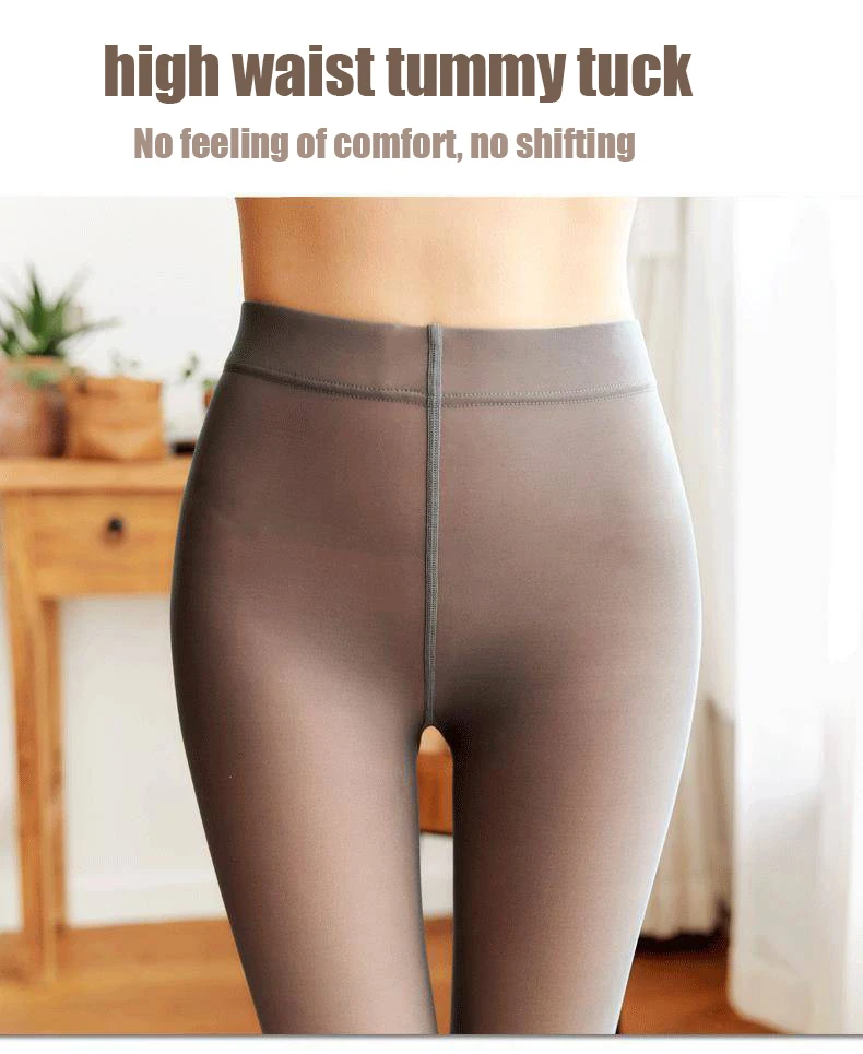 Description Picture 5 of item80g Women's Pantyhose Fake Translucent Tights Stretchy High Waist Thermal Leggings Female Autumn Winter Stockings Y2k Sexy Style