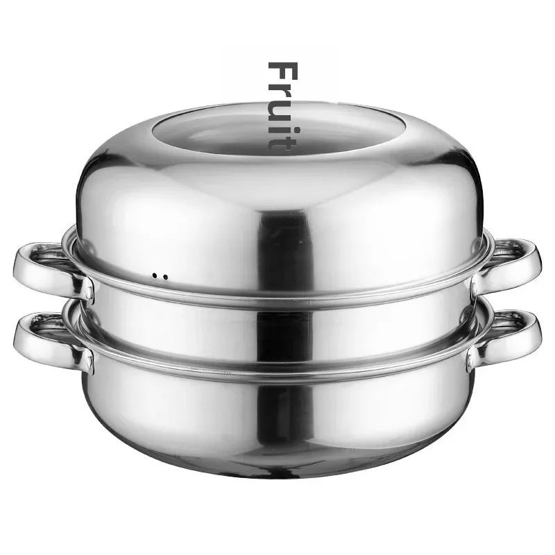 Stainless Steel Steamer Pot Double Layer Triple Layer Thickened Soup Steamer Pot Practical Gift Cookware