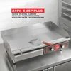Commercial Stainless Steel Electric Griddle Adjustable Temperature 90℉-575℉ 240V 3500W & 6-Pack 2.5" Half Size Catering Pans 2