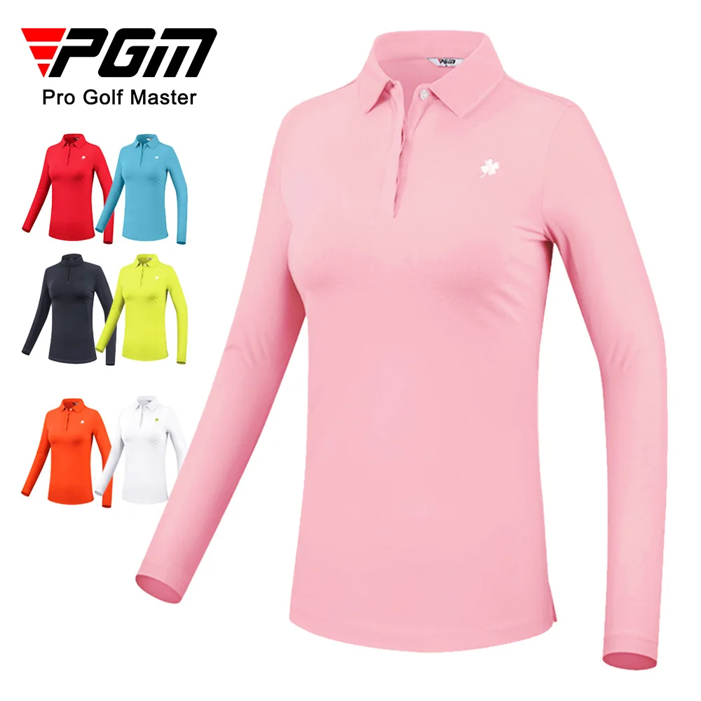 

PGM Golf Women's T-Shirts Sports Leisure Autumn Winter Long Sleeve Lady Clothing Elasticity Warm YF446 Wholesale