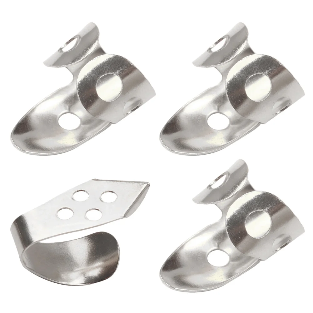 

4 PCS Bass Guitarss Pick Metal Thumb Plectrum Bass Guitarsss Banjo Picks Finger for Bass Thumbpick