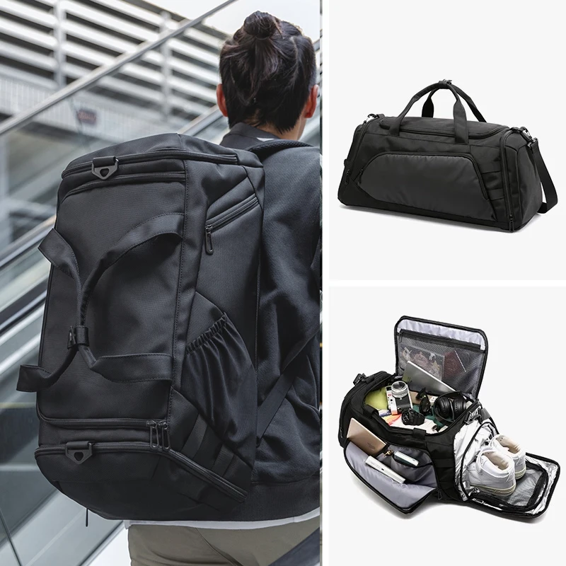 Gym Bag for Men Waterproof Sports Duffel with Wet Pocket Shoe Compartment Travel Duffel Bag Weekender Overnight travel bag